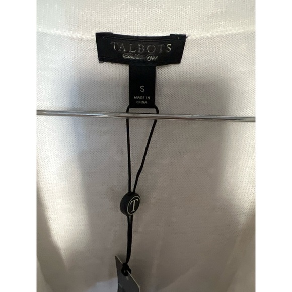 Talbots Cream Draped Blouse nwt linen blend - Picture 2 of 4